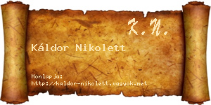 Káldor Nikolett névjegykártya