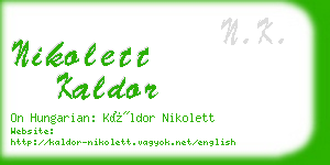 nikolett kaldor business card